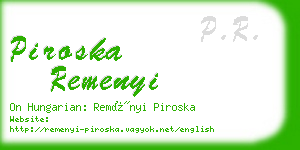 piroska remenyi business card